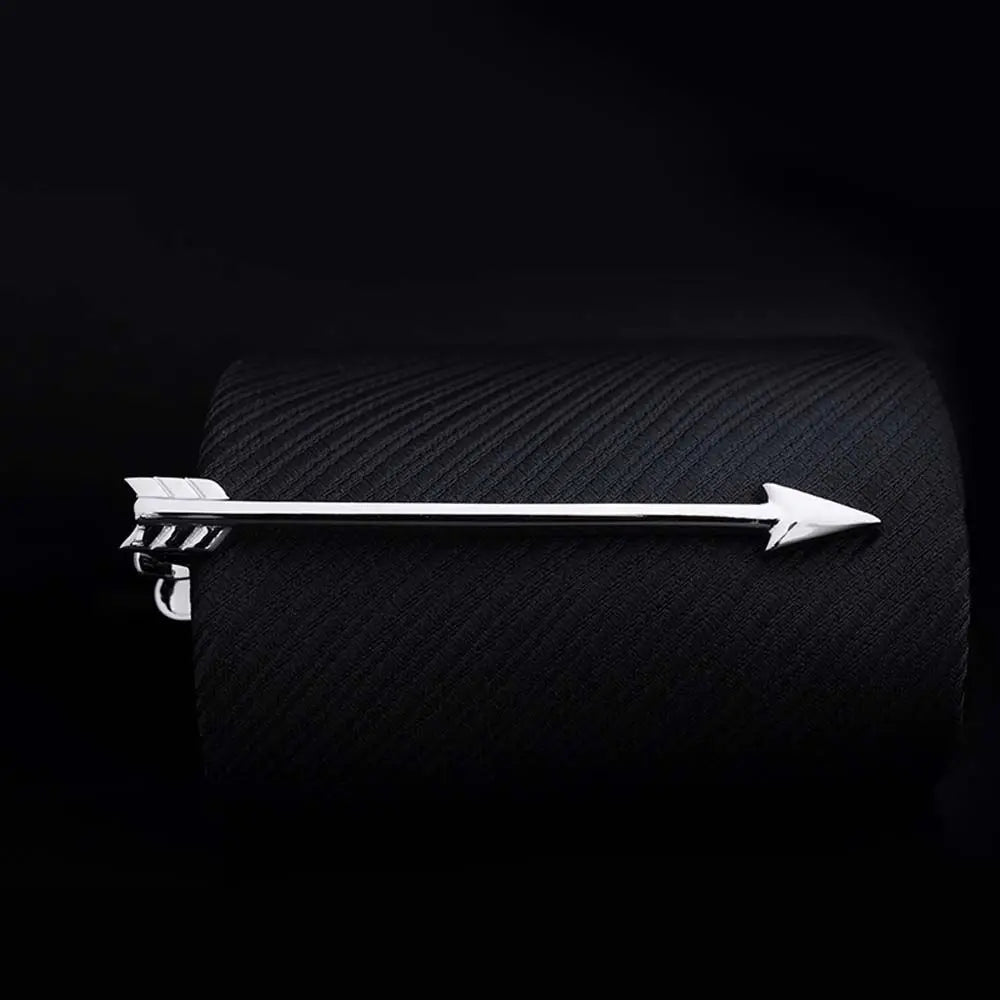 Silver Metal Tie Clip for Men – Key & Glasses Shape Novelty Pin