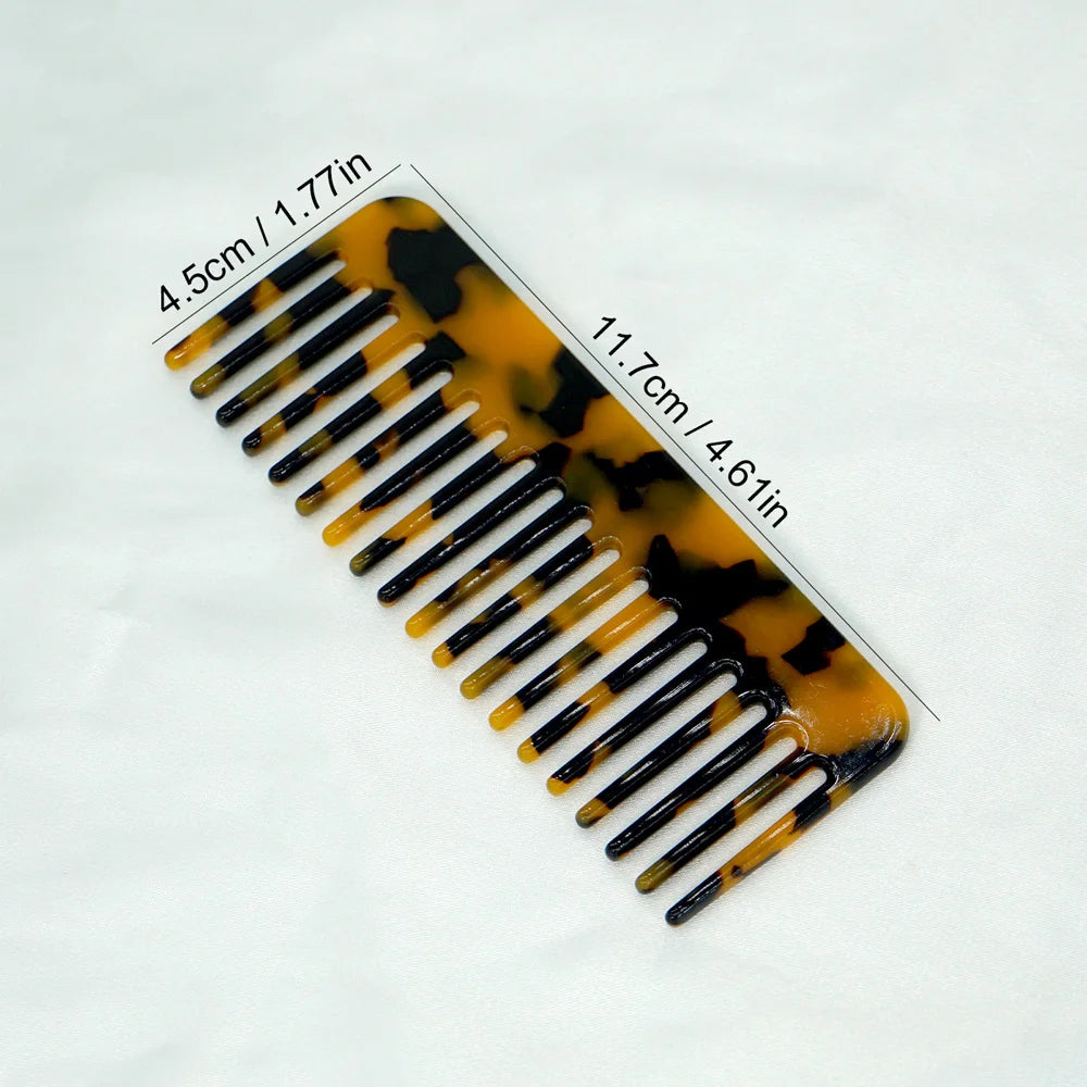 Acetate Hair Comb Set - Wide Tooth Detangling Comb, Anti-static, Tortoise & Colorful Pattern, for Curly/Thick Hair, Daily & Trav Oasis Select