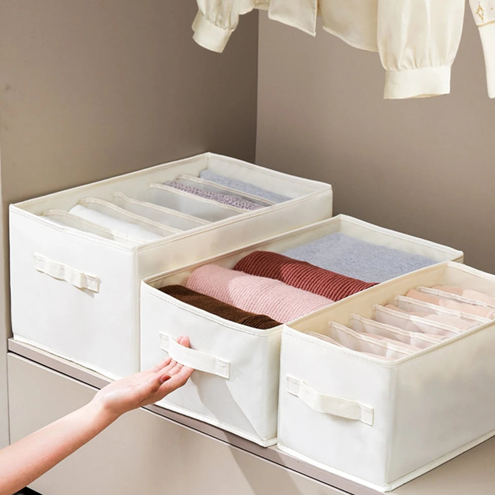 Portable Oxford Fabric Divided Drawer Storage Box Washable Closet Organizer For Pants Trousers T-shirts Oasis Select