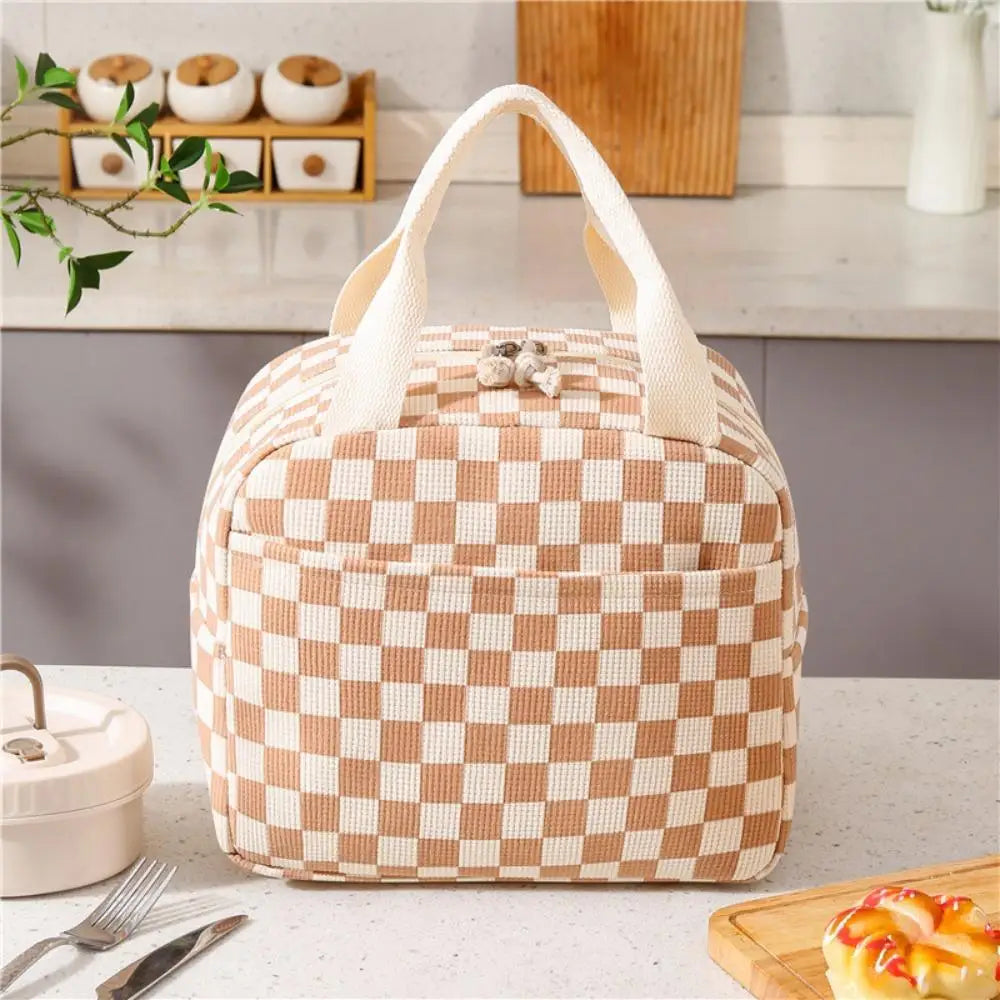 Floral Corduroy Lunch Bag Printed Food Handbags Portable Thermal Lunch Box Bag Waterproof Office Cooler Ice Insulated Case Oasis Select