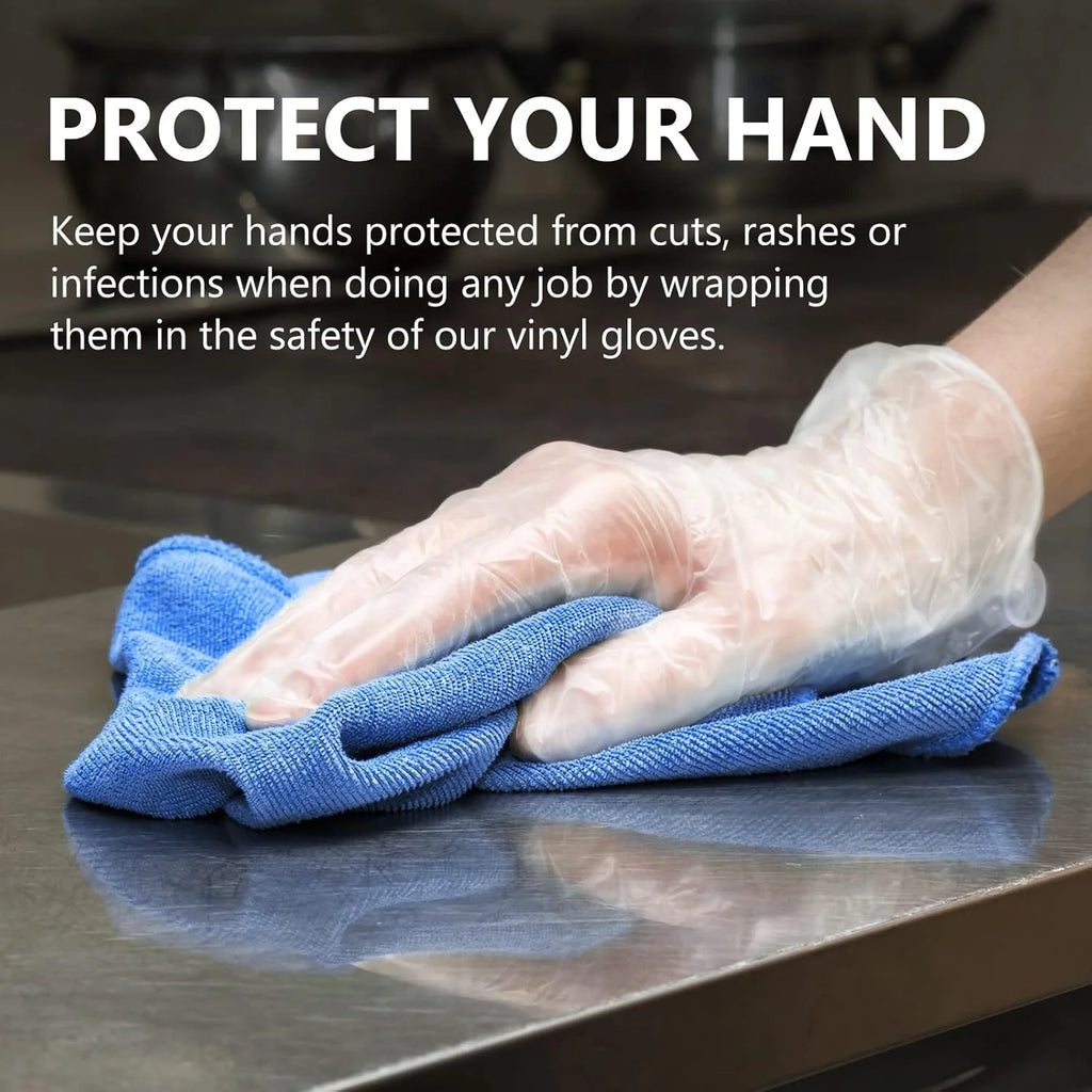 Disposable PVC Gloves 50-Pack | Latex-Free, Food Safe, Powder-Free