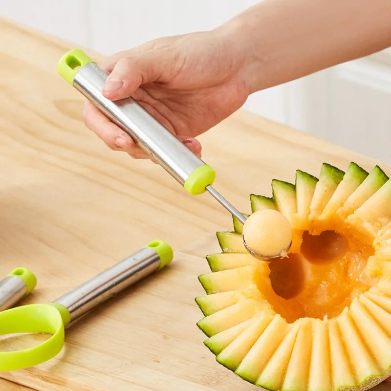 Stainless Steel Fruit Tool Set – Melon Baller, Corer & Knife Fruit Kitchen Tool Set Oasis Select