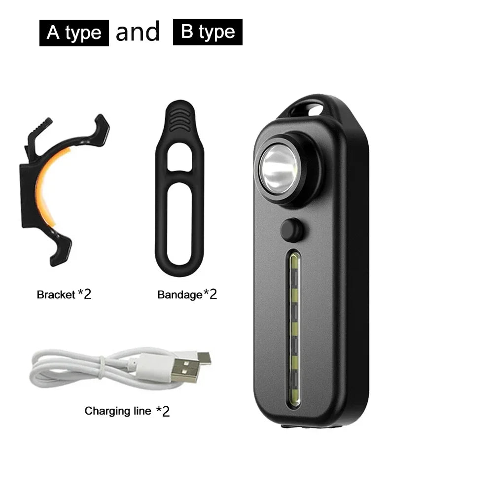 Outdoor Lamp USB Recharge LED Flashlight Work Light Keychain Flashlight for Police Shoulder Clip Lights Warning Flashing Light Oasis Select W677 A