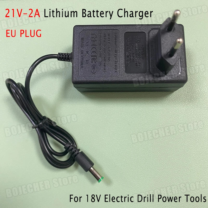 DC 21V 2A Lithium Battery Charger For 18V Electric Drill Intelligent Power Tools Power Supply Adapter Transformer EU US Plug Oasis Select