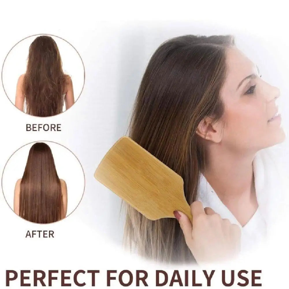 Bamboo Hair Brush,Natural Wooden Bamboo Comb Paddle Detangling Hair Brush Wide-tooth And Tail Comb For Thick/Thin/Curly/Dry Hair Oasis Select