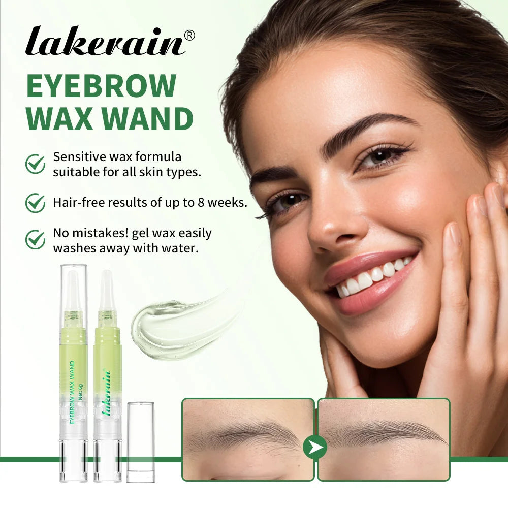 Lakerain Eyebrow Wax Wand Set Gentle Formula Easy DIY Salon Long-lasting Smooth Hair Free Skin Eyebrow Facial Hair Removal Set Oasis Select