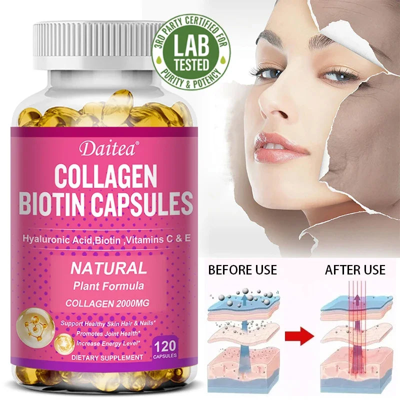 Collagen Biotin Supplement – Hair, Skin, Nails & Energy Boost