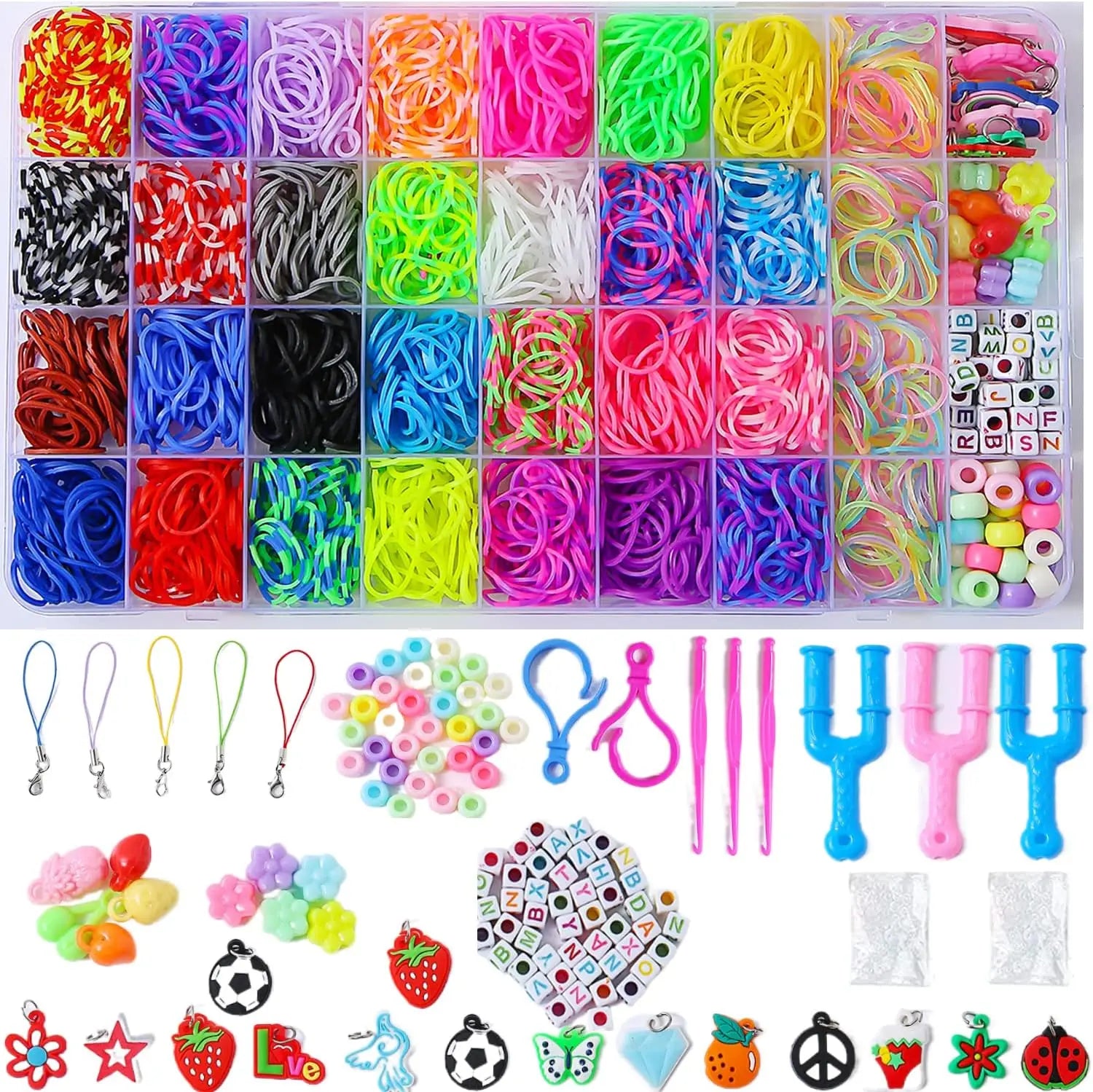 1Set Elastic Rubber Band Refill Loom Bracelet Kit Organizer for DIY Knitting Friendship Craft Girl Kid Creativity Birthday Gift Oasis Select