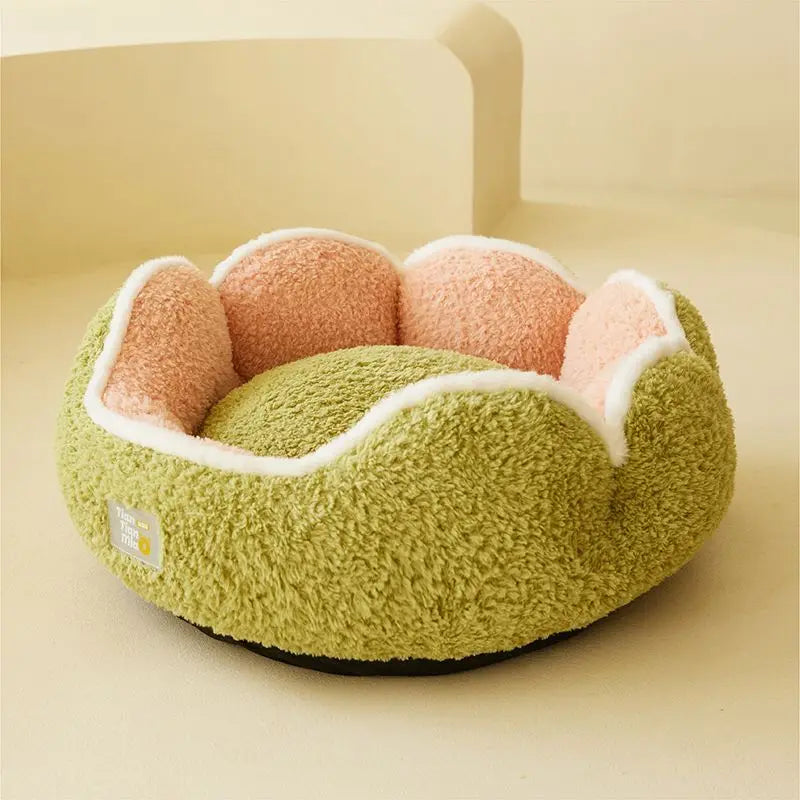 High Appearance Level, Round Petal-shaped Cactus, Pet Nest Fully Surrounded, Cat and Dog Sleeping Pad Suitable for All Seasons Oasis Select Pink green L within 60CM-7.5 kg