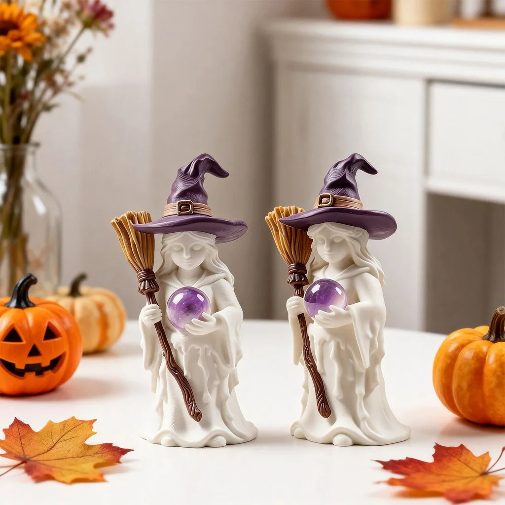 3D Halloween Witch Silicone Mold Witch Holding Crystal Ball Mold for Candle Plaster Resin Craft Home Decor Oasis Select