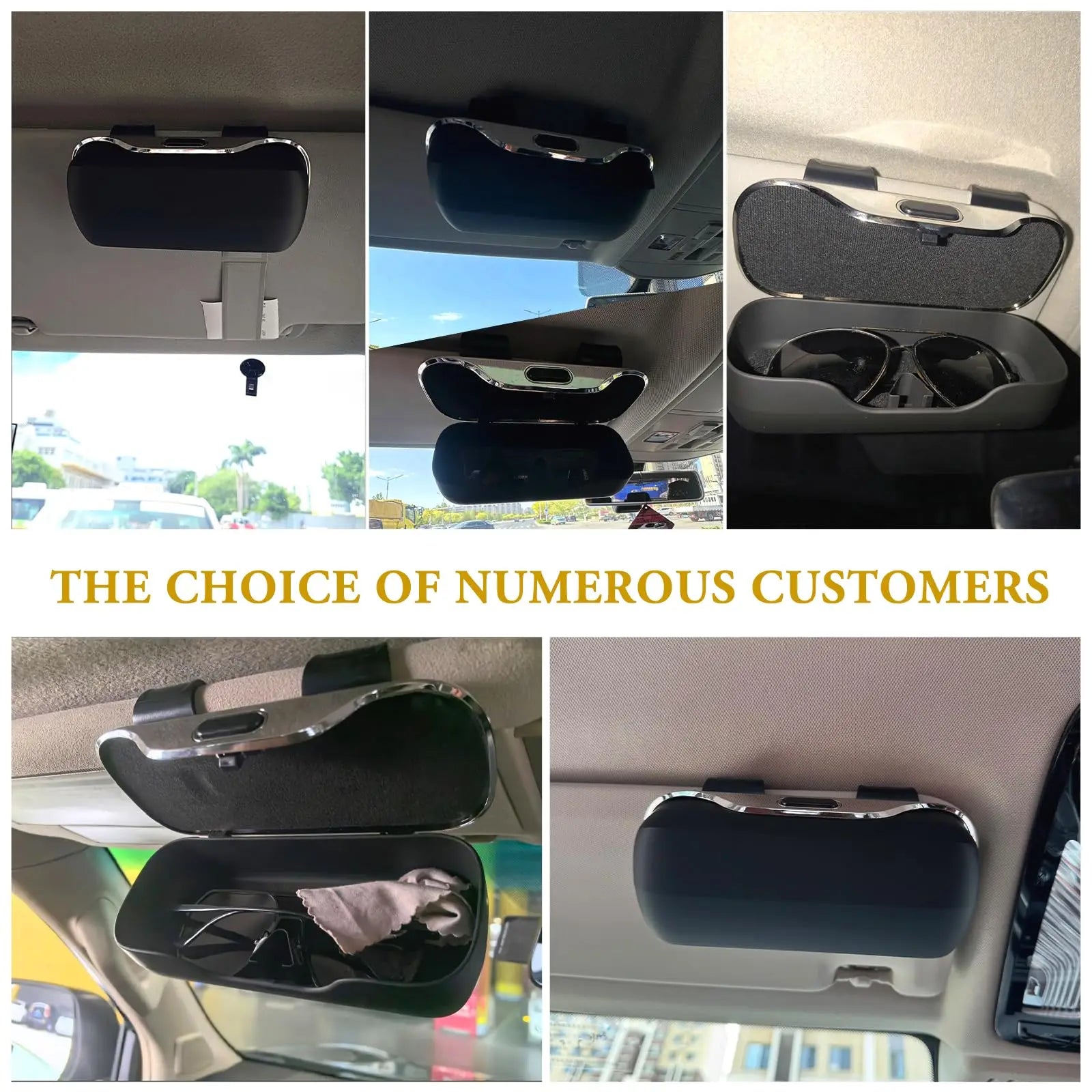 Car Sun Visor Glasses Holder – Snap-On Eyeglass Case