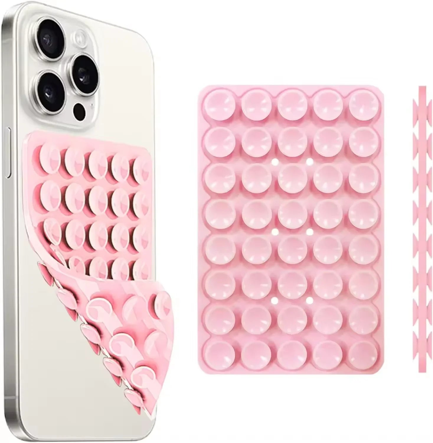 Silicone Suction Cup Phone Case Double Sided Detachable Stand for Hands-Free Wall Stand for Selfies and Videos Oasis Select Light powder