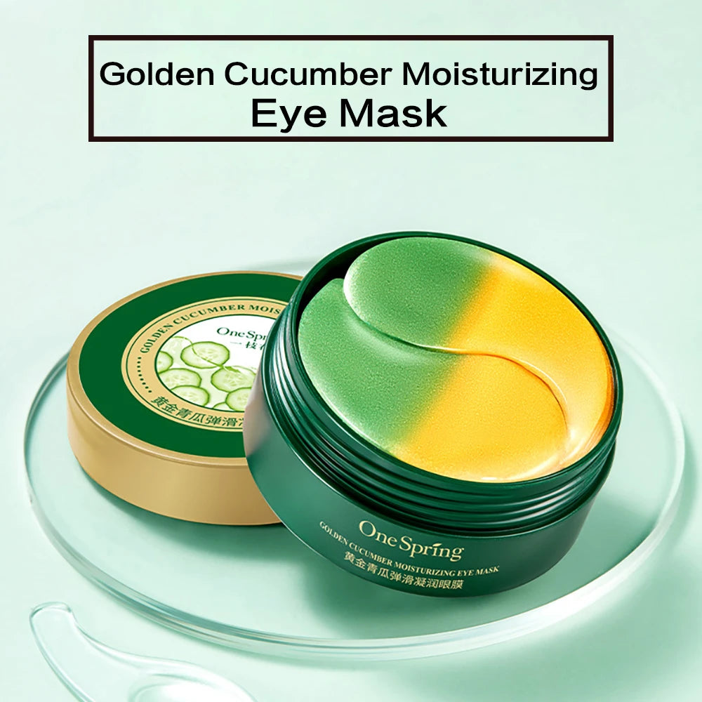 60 Pieces (30 Pairs) of Hydrating Eye Masks, Nourishing and Moisturizing the Skin Around the Eyes, Making the Skin Around the Eyes Smooth and Soft, Exquisite Eye Masks with a Two-Tone Design Oasis Select 1 Box Cucumber 80G