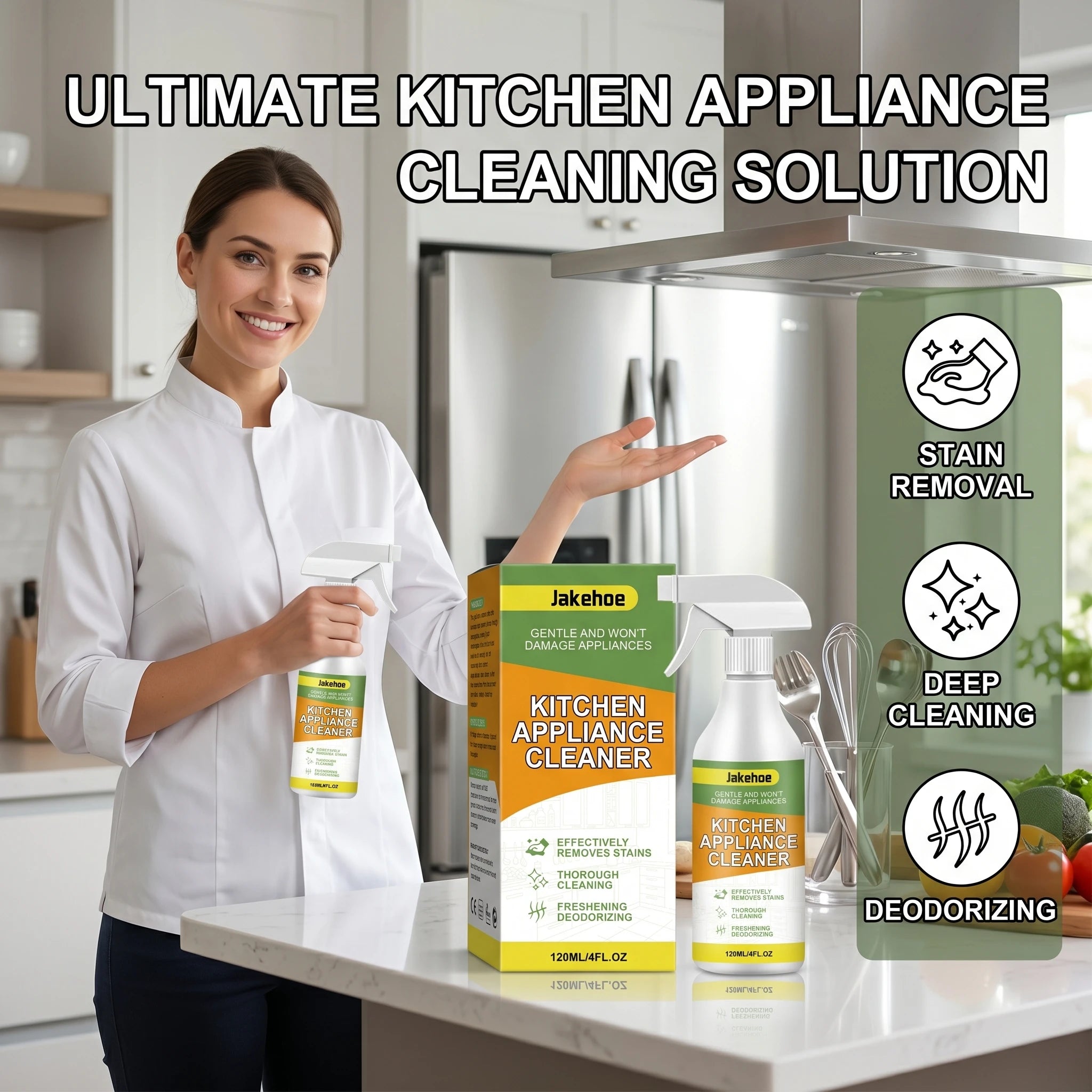 Kitchen Appliance Cleaner Spray Grease & Stain Remover for Stove/Oven/Microwave Cleaning, Deodorizing & Refreshing Spray Oasis Select