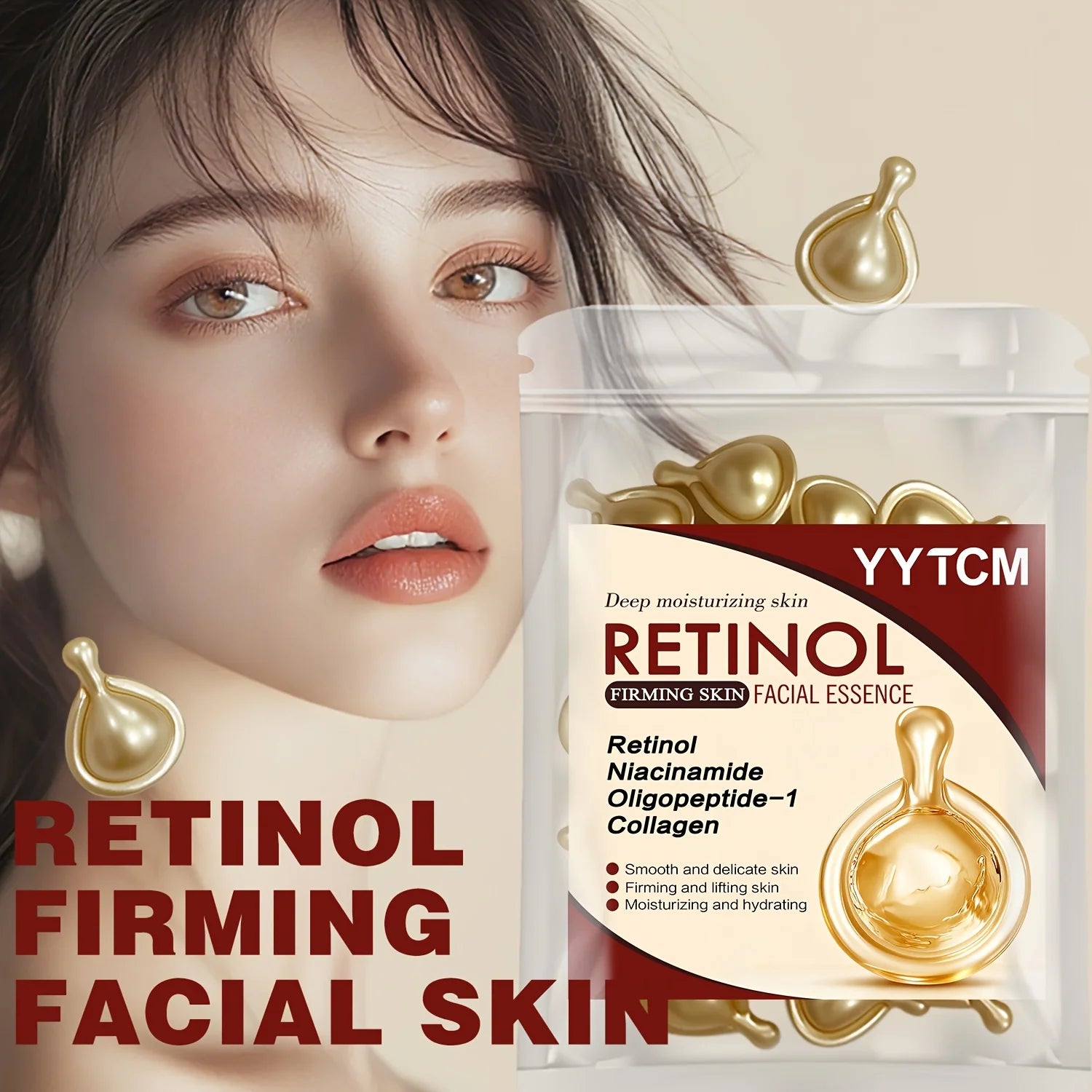 Retinol Face Serum Capsules – Collagen & Niacinamide | 30pk Face Serum Capsules Oasis Select