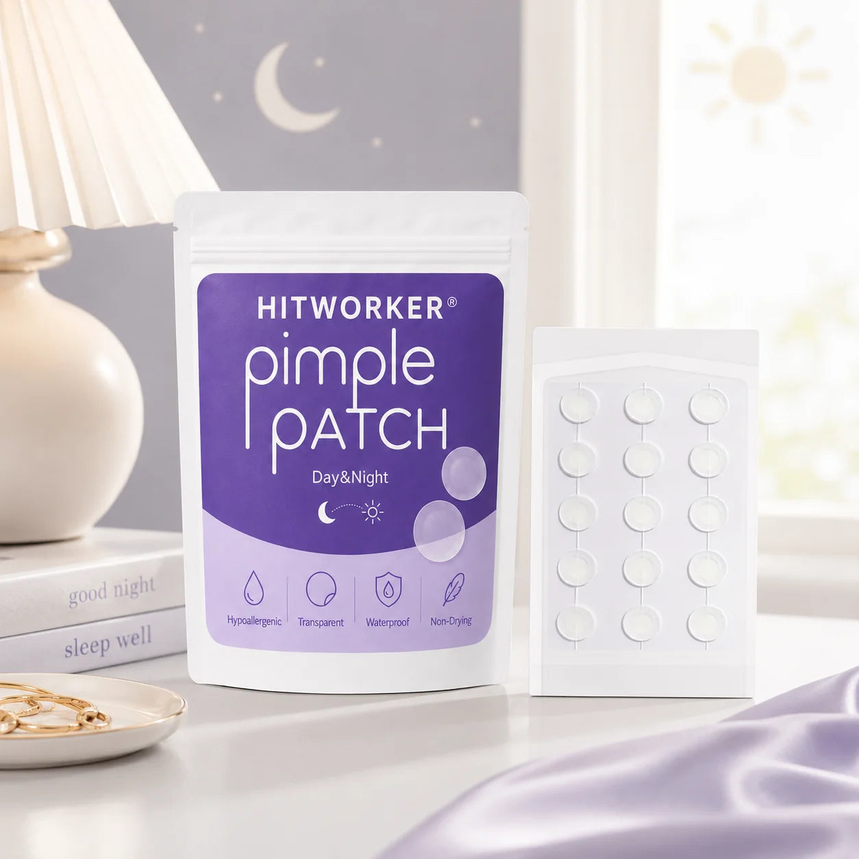 15/30/45Pcs hydrogel shaped acne patches - alcohol free, non irritating acne patches for men and women, suitable for all skin t Oasis Select
