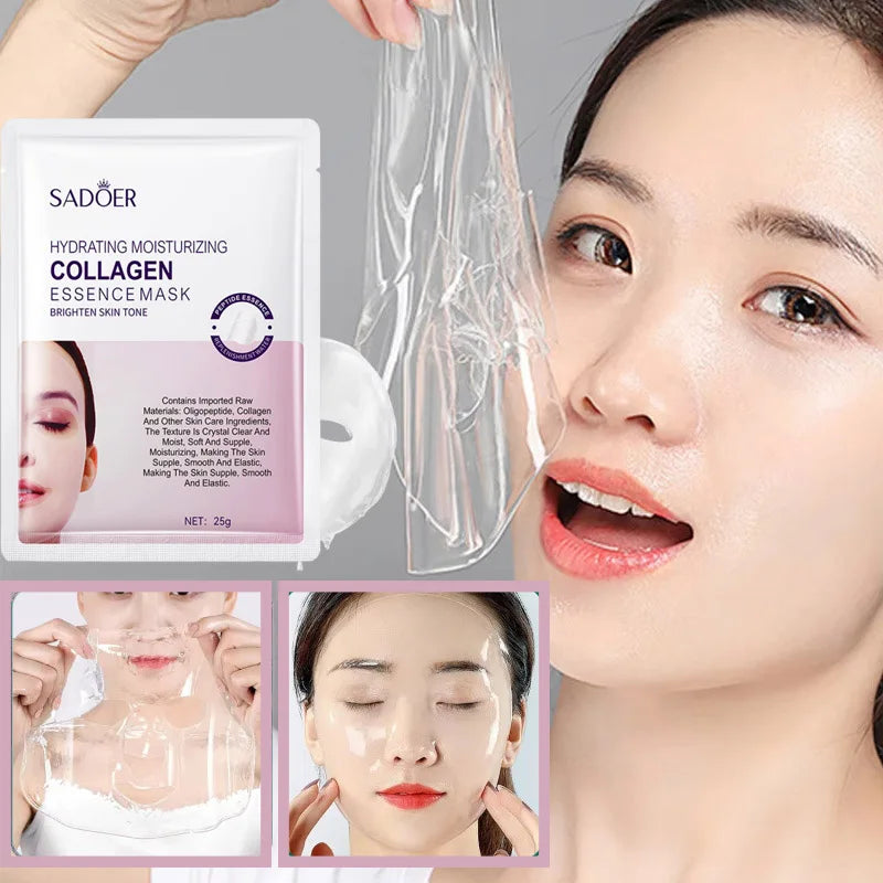 SADOER Collagen Facial Mask – Hydrate, Firm & Brighten Skin Collagen Face Mask Oasis Select