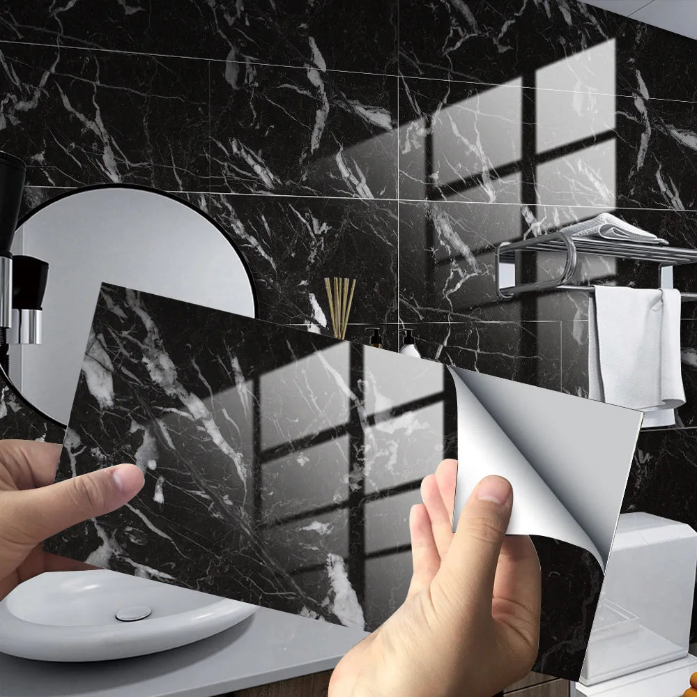 Imitation marble tiles are pasted with thickened film and decorated with crystal texture Sticker wall decor Oasis Select DLS031 30x15cm-4pcs