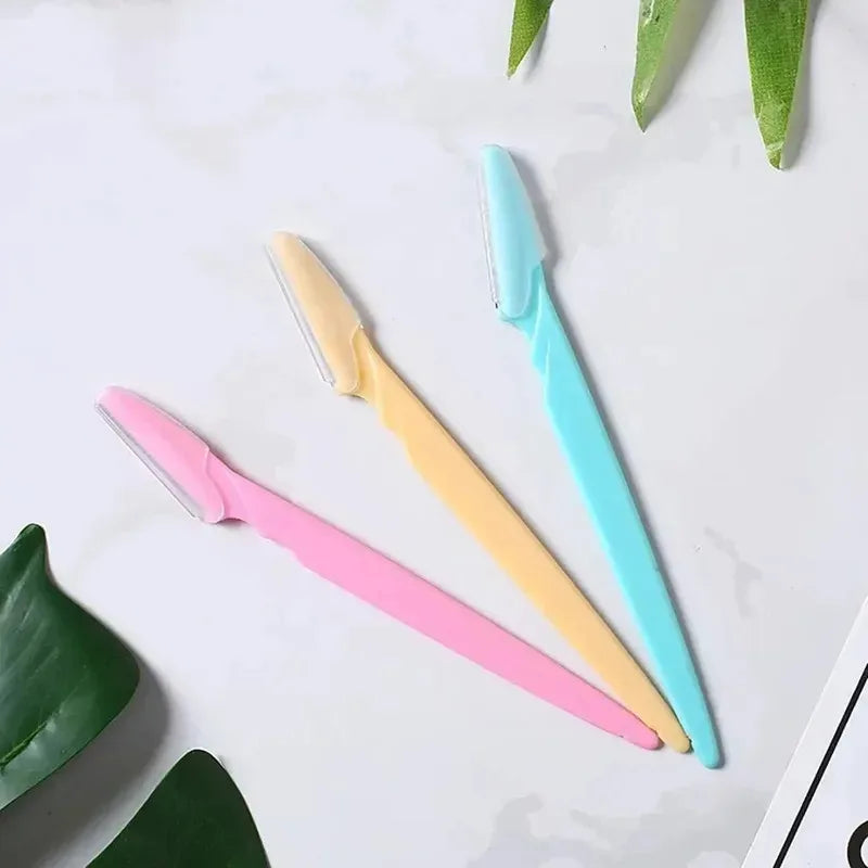 1-10Pcs Mix Color Eyebrow Razor Women Face And Body Safe Trimmer Hair Shaver Eye Brow Remover With Cover Small Makeup Tools Set Oasis Select
