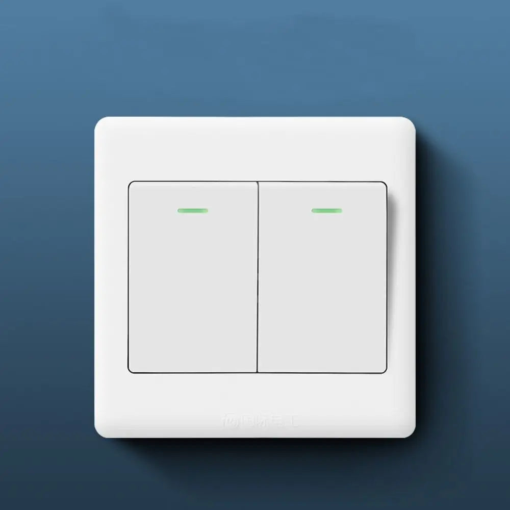 1Way Button Wall Switches Home Accessories Durable 1/2/3/4 Gang with Fluorescent Indicator Light Wall Light Switch Panel Oasis Select 2-Gang
