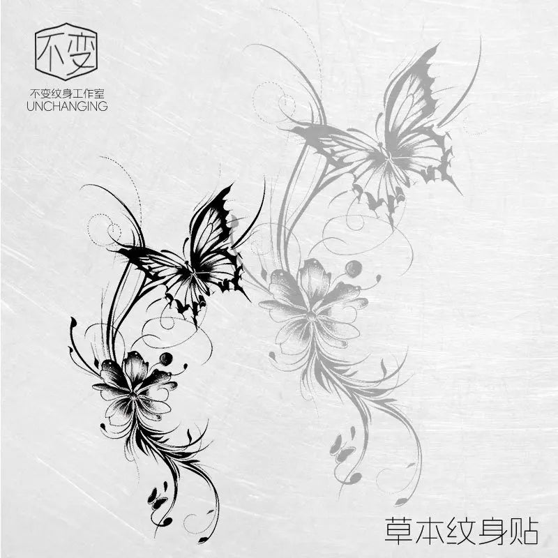 New butterfly tattoo sticker niche hottie personality realistic lasting waterproof advanced sense tattoo Oasis Select HD-009 7x12cm