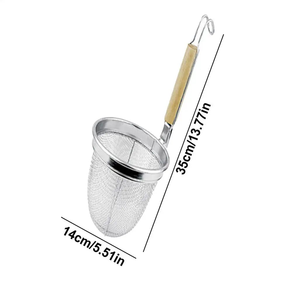 Noodle Baskets For Cooking Noodles Mesh Filter Basket Kitchen Food Basket Mesh With Wood Handle For Home Restaurant Apartment Oasis Select As Picture