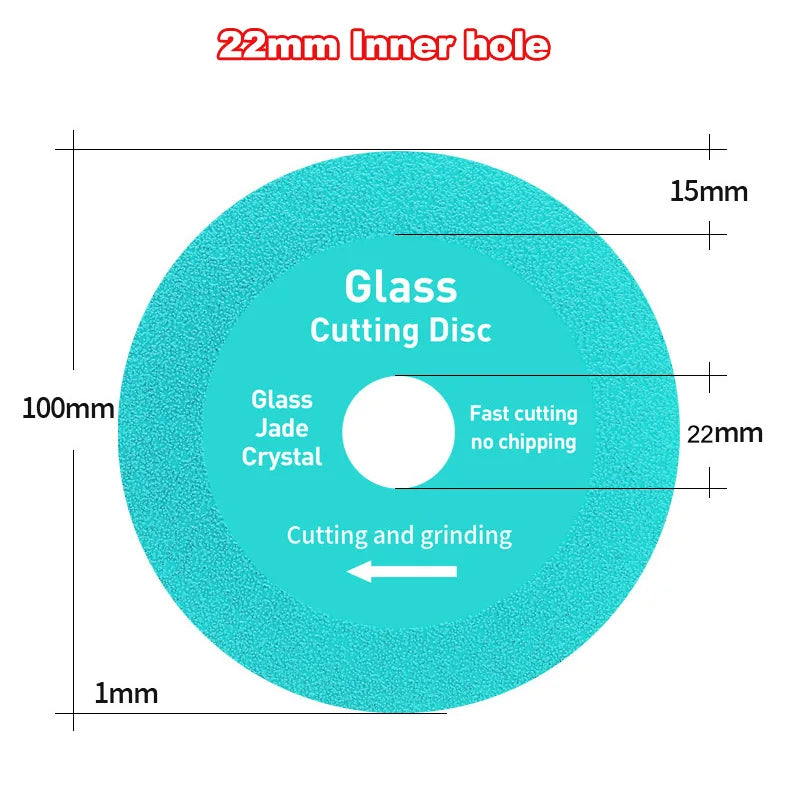 22mm Inner hole Glass Cutting Disc Diamond Marble Saw Blade Ceramic Tile Jade Special Polishing Cutting Blade Sharp Brazing Oasis Select Blue