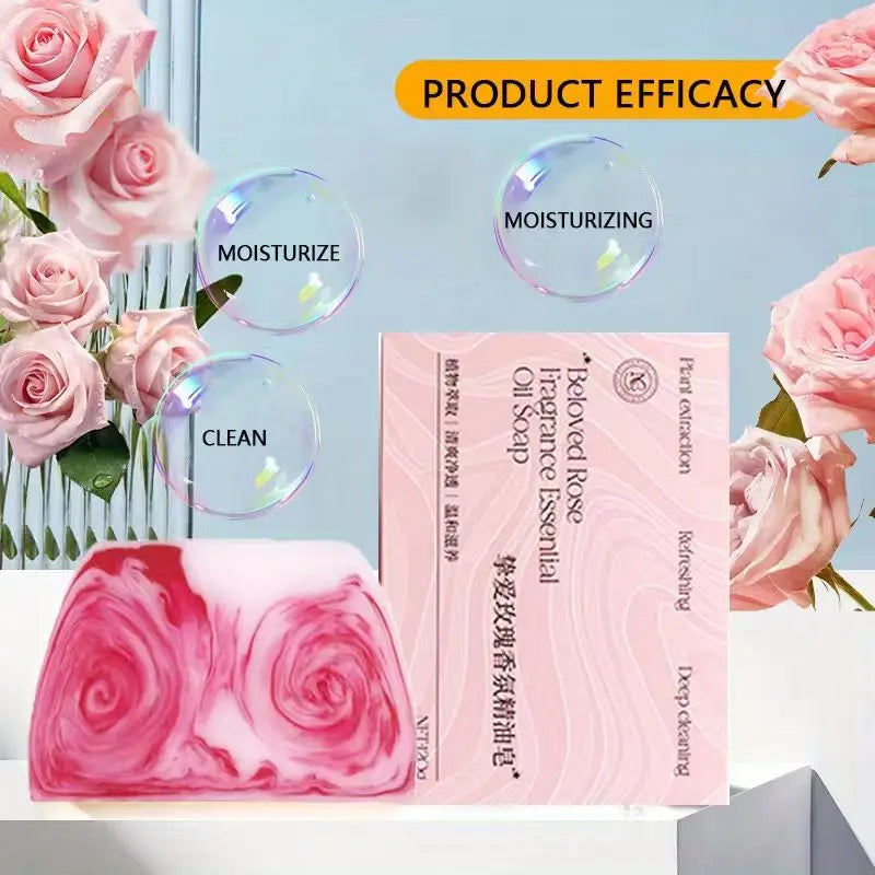 Rose Colorful Soap, rich in rose and glycerin ingredients, mild Cleansing, bathing the whole body, hydrating Oasis Select 120g
