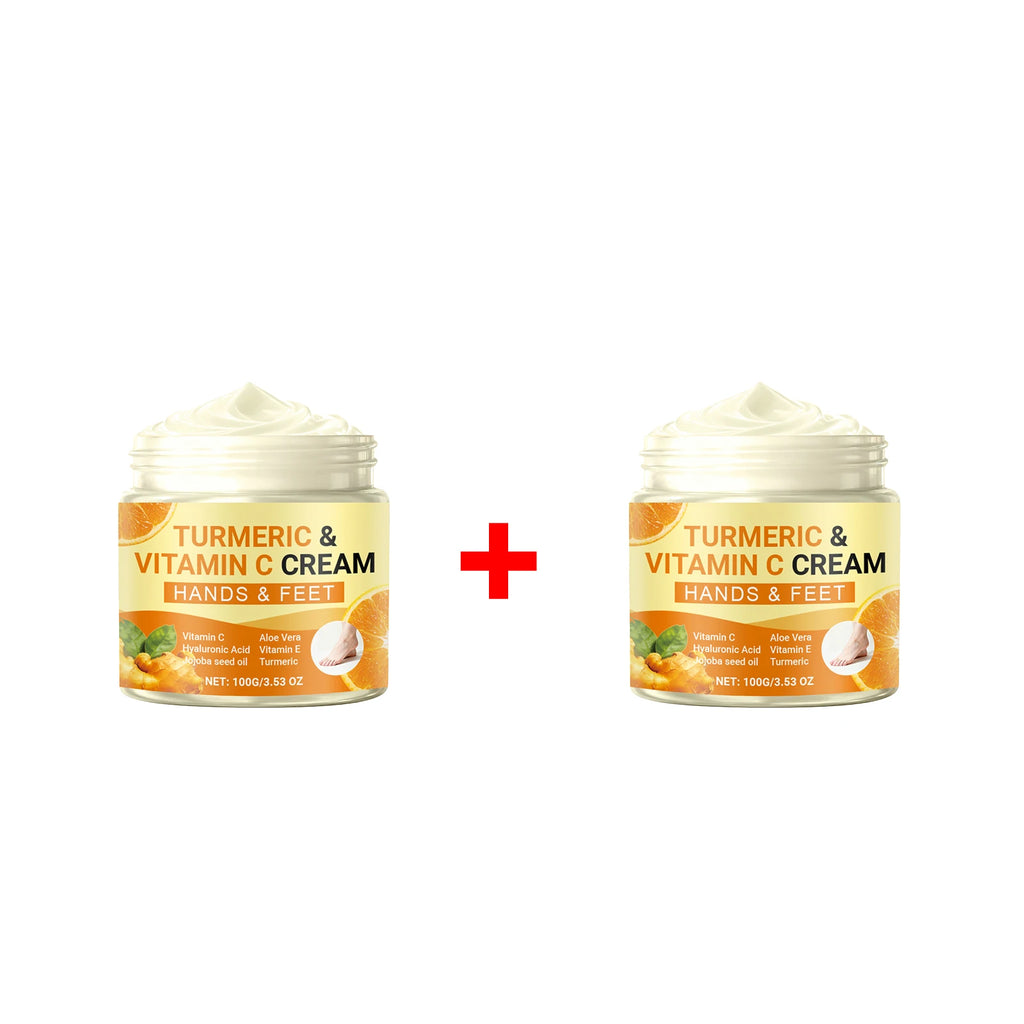 Turmeric Vitamin C Moisturizing Cream for Hand and Feet Brighten Skin Tone Repairs Dry Cracked Heels Nourishes Rough Skin Care Oasis Select 2pcs