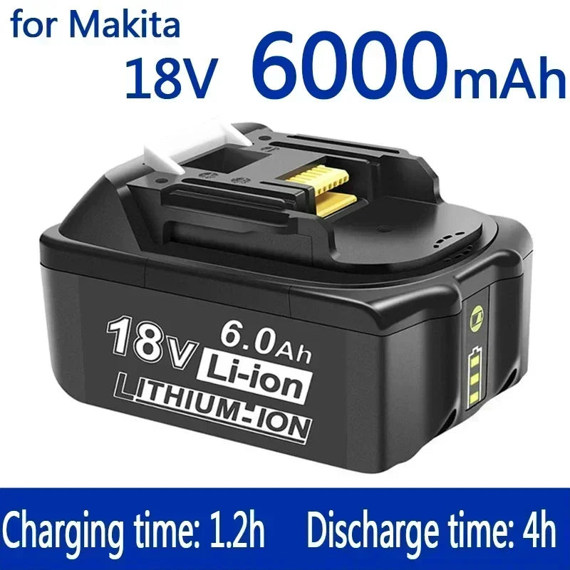 18V 6000mAh For Makita Battery Rechargeable Power Tools Battery with LED Li-ion Replacement LXT BL1860B BL1860 BL1850 3A Charger Oasis Select