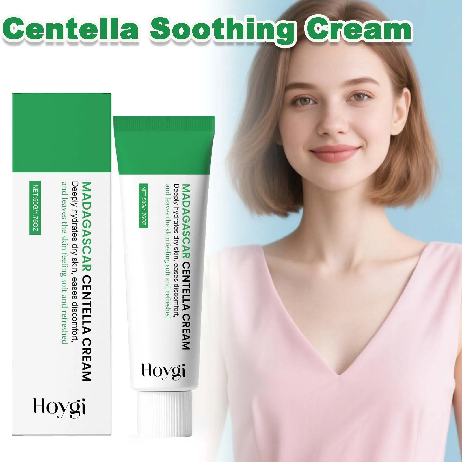 Centella Soothing Cream with Ceramide & B5 Face Repair Moisturizer Redness Relief Soothing Cream for Dry Sensitive Skin Oasis Select