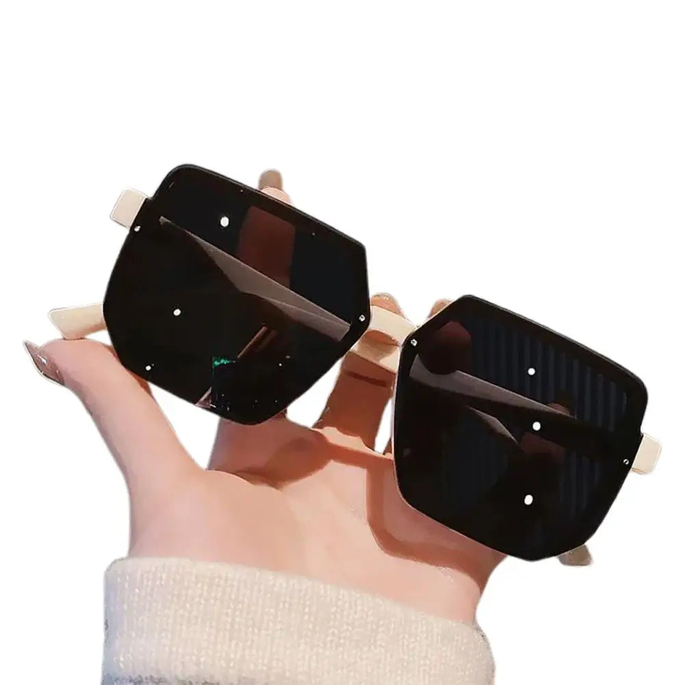 Oversized Square Rimless Sunglasses UV400 – Unisex Vintage