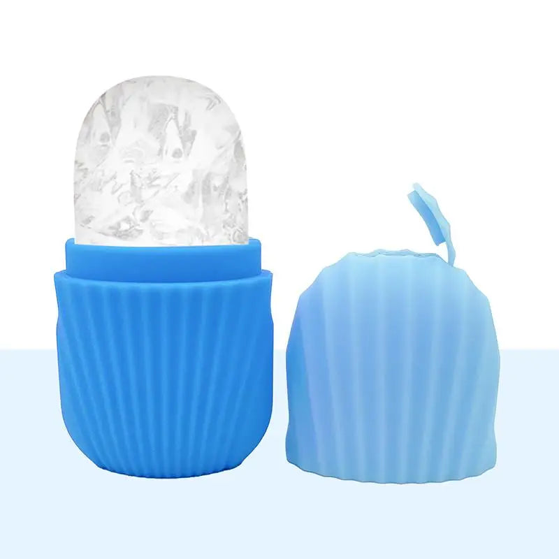 Facial Ice Roller Silicone Ice Cube Tray Reusable Ice Ball Massager Face Lifting Contouring Reduce Acne Skin Care Beauty Tool Oasis Select Blue