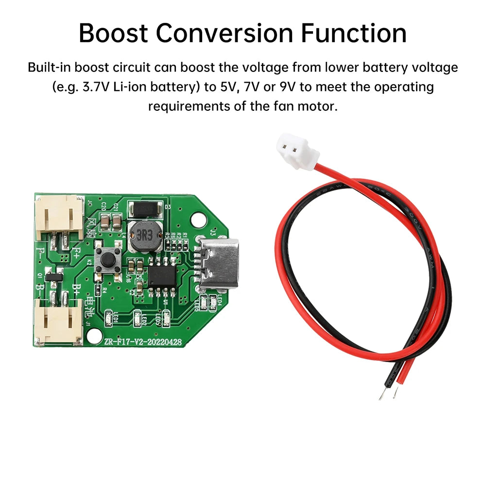 Fan Motor Speed Controller Board Three Speed Stepless Speed Regulation Charging Handheld Fan Control Board Type C Interface Oasis Select
