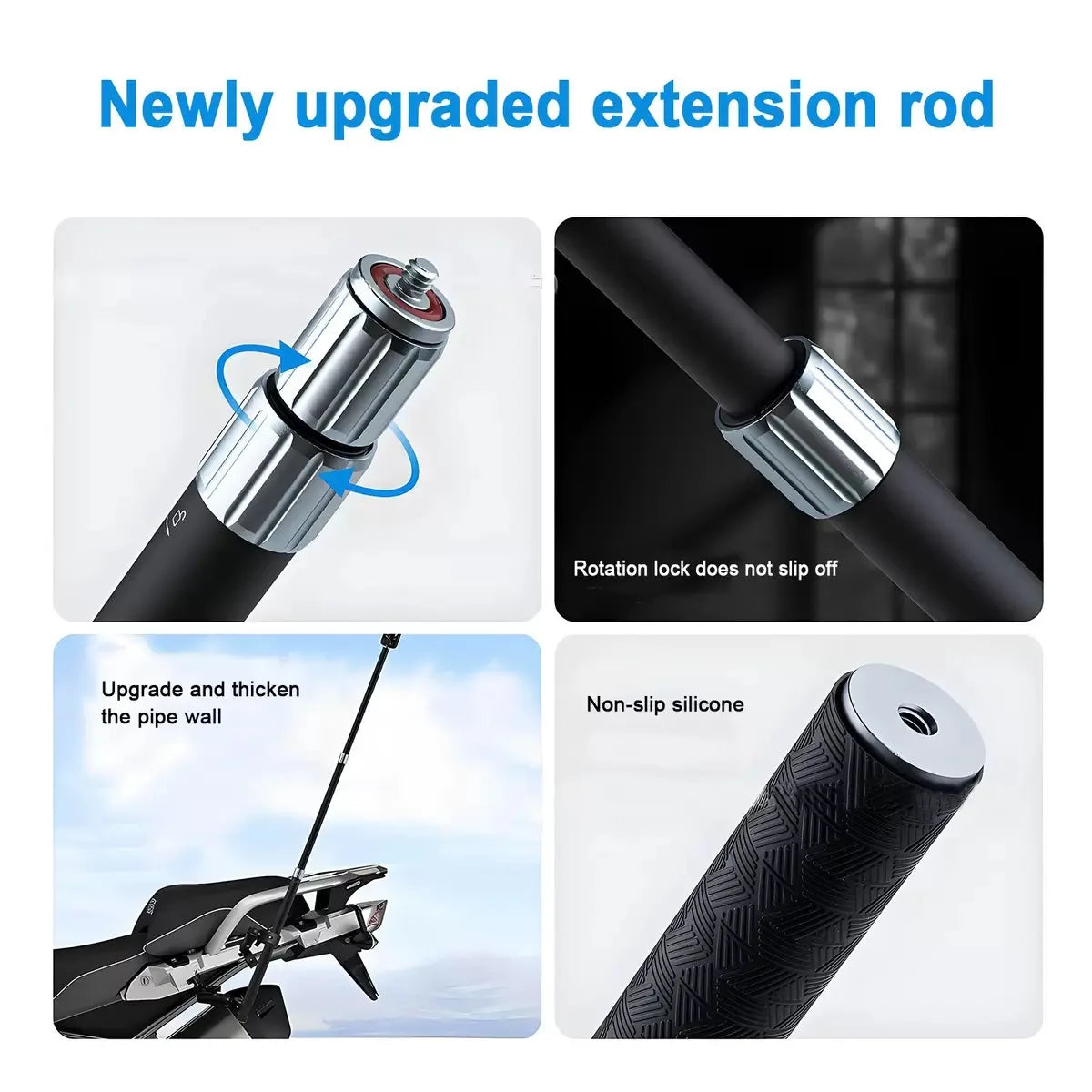 43" Motorcycle Selfie Stick for Insta360 X5/X4 & DJI Osmo
