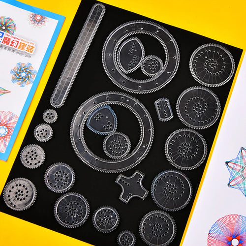 22-Piece Spirograph Ruler Set – Geometric Drawing Art Tool Kit Spirograph Drawing Set Oasis Select