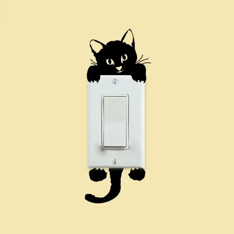 Funny Kitten Child Bedroom Switch Cover Room Decor on-off Sticker Cute Switch Outlet Wall Stickers on Wall Mural Art Hot Sale Oasis Select