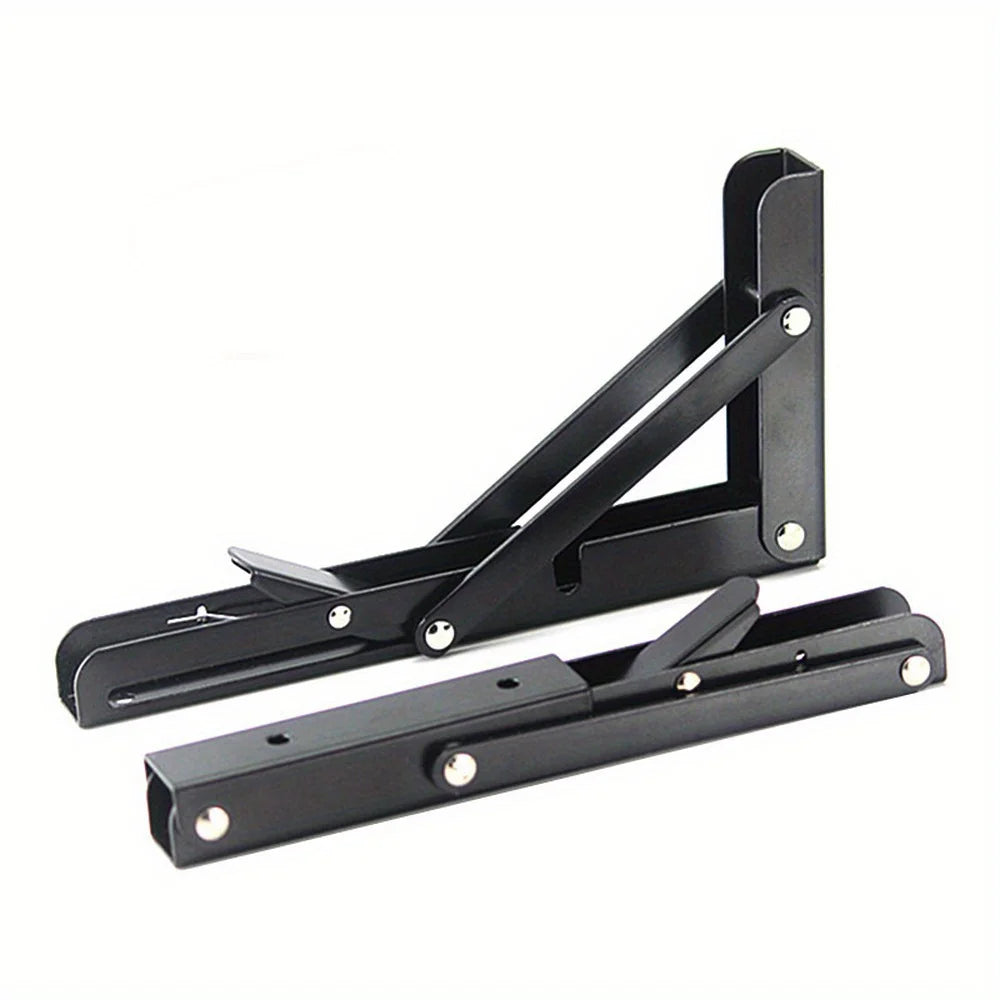 2PCS Black Finish Camper Van Folding-Bracket Table Shelf Interior Accessories for Motorhome Caravan RV Camper Trailer Food Truck Oasis Select