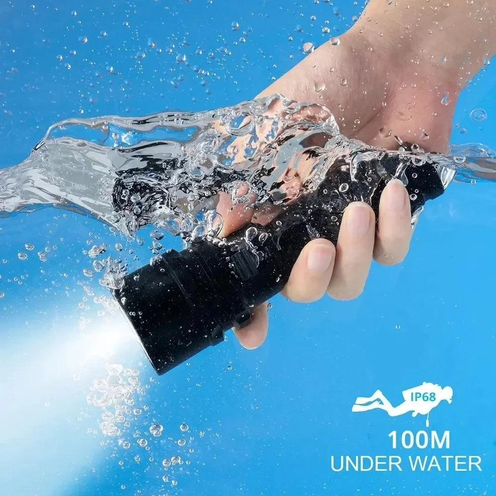 IP68 Diving Flashlight 1000 Lumen T6 LED | 100m Waterproof