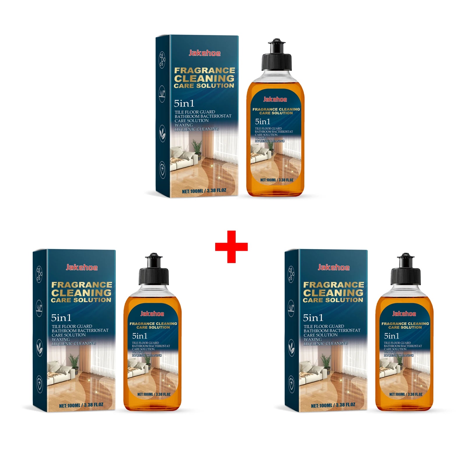 Jakehoe Floor Cleaner Polishing Brightening Deodorizing Powerful Cleaning Stain Removal Fresh Fragrance Cleaning Solution 100ml Oasis Select 3 X 100ml boxed