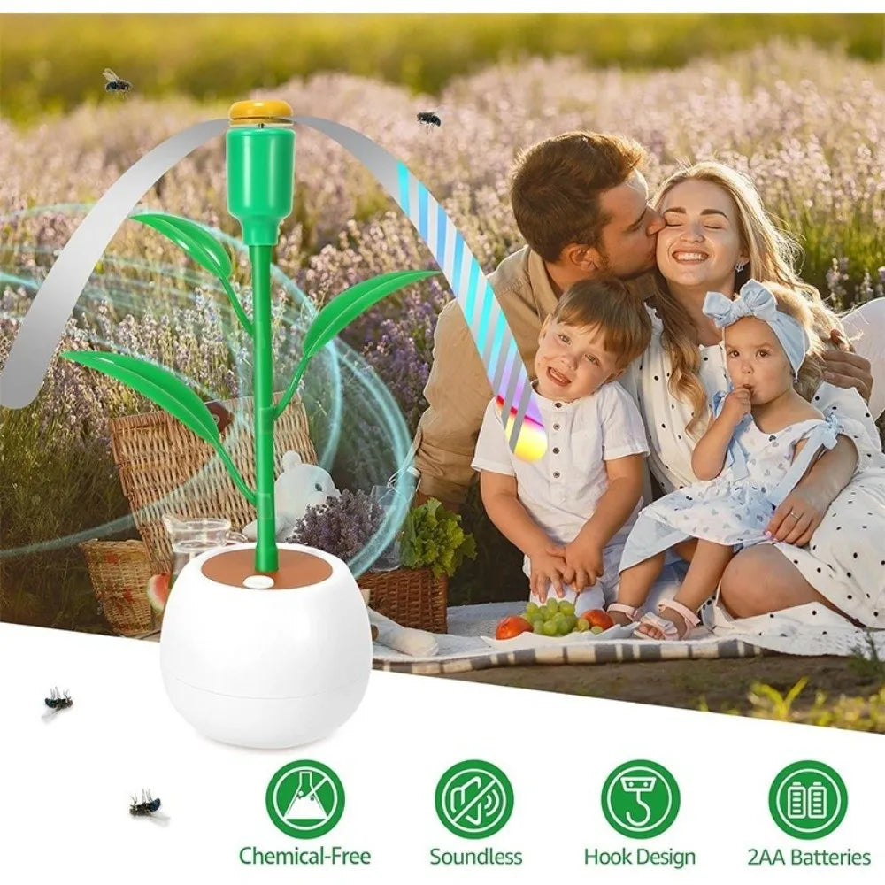 Portable Desktop Fly Fan Flower Pot Multi-Functional Fly Repellent Fan Soundless Foldable Insect Repellent Fan Camping Oasis Select
