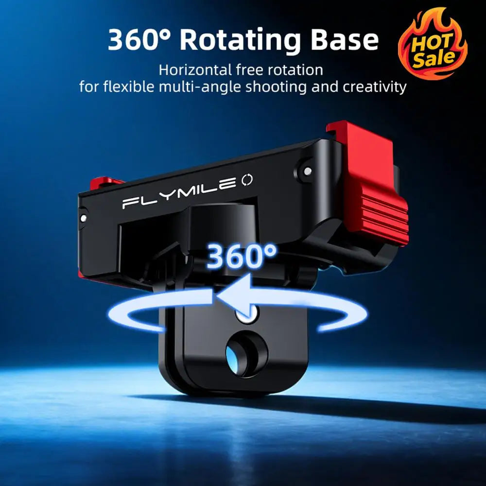 Magnetic Extension Base Bracket with 1/4 Screw Hole Adapter Base Mount 360° Rotation for DJI OSMO Nano and Action 6 Oasis Select