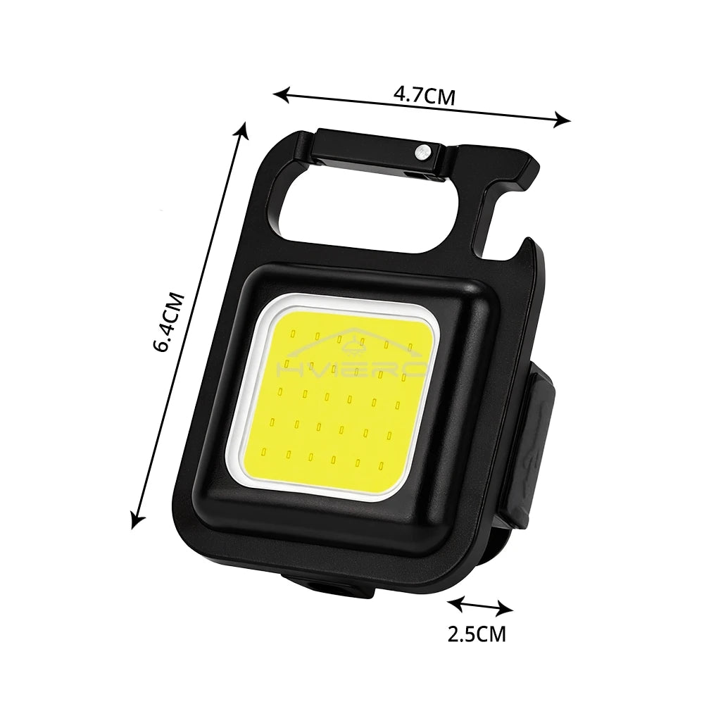 HVIERO COB Mini Keychain Flashlight | USB-C Rechargeable LED