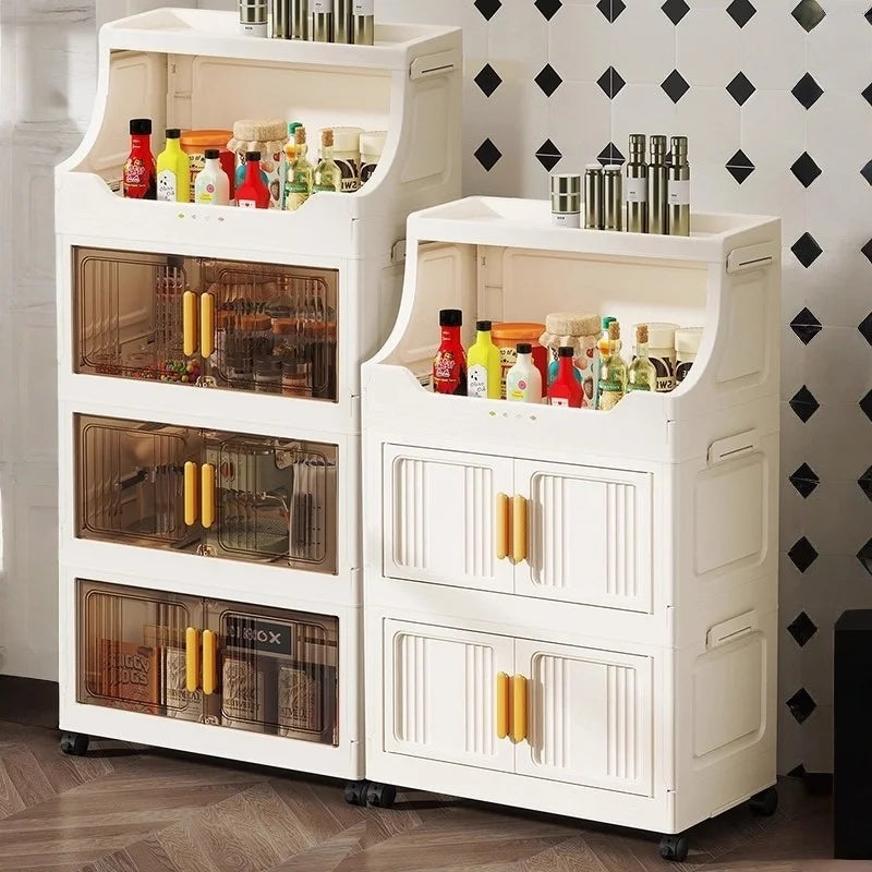 Home high-end appearance storage cabinet, bedroom bedside table, kitchen multi-level foldable storage rack Oasis Select