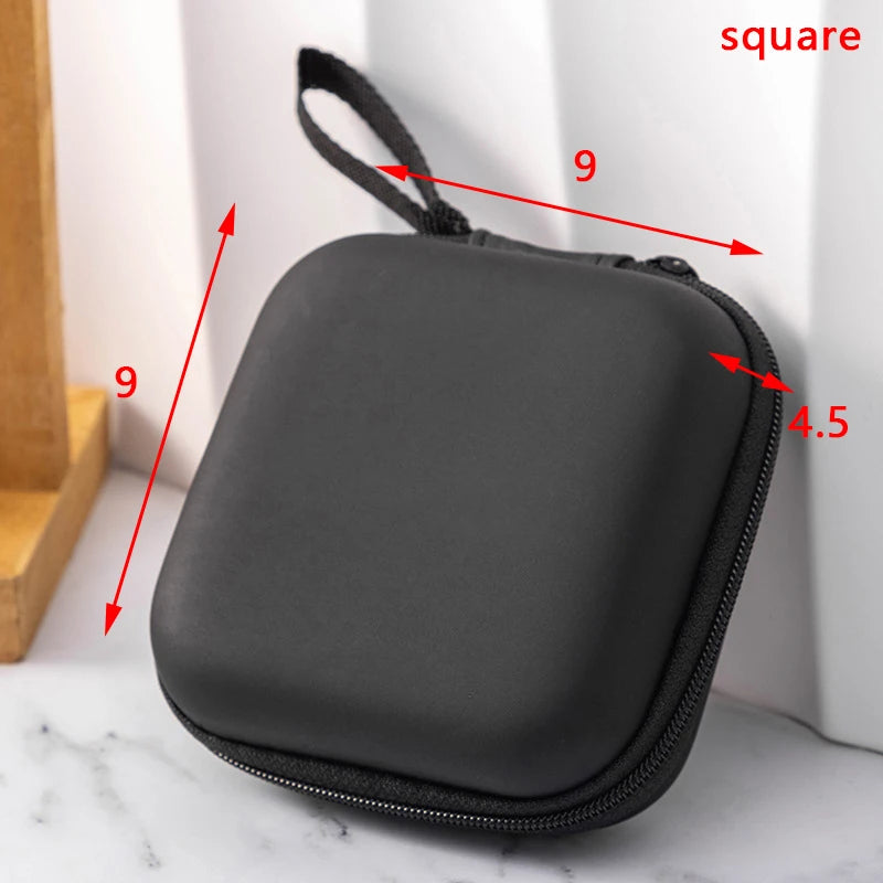 Artificial Leather Earphone Charger Case Data Cable U Disk Organizer Portable Mini 3C Hard Shell Digital Gadgets Storage Bag Oasis Select 9x9x4.5