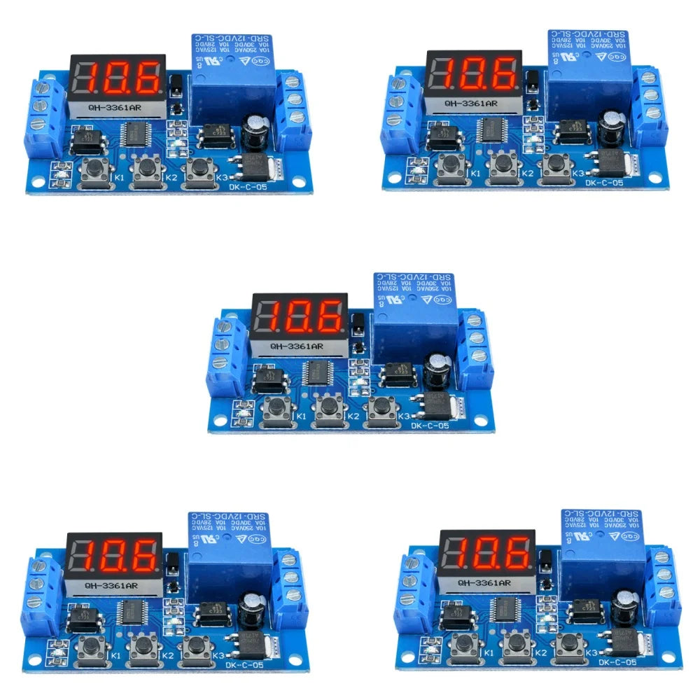 DC 12V Timer Delay Relay Module Cycle Timer Switch Optocoupler Isolation Trigger Timing Delay Relay LED Smart Home Controller Oasis Select 5pcs
