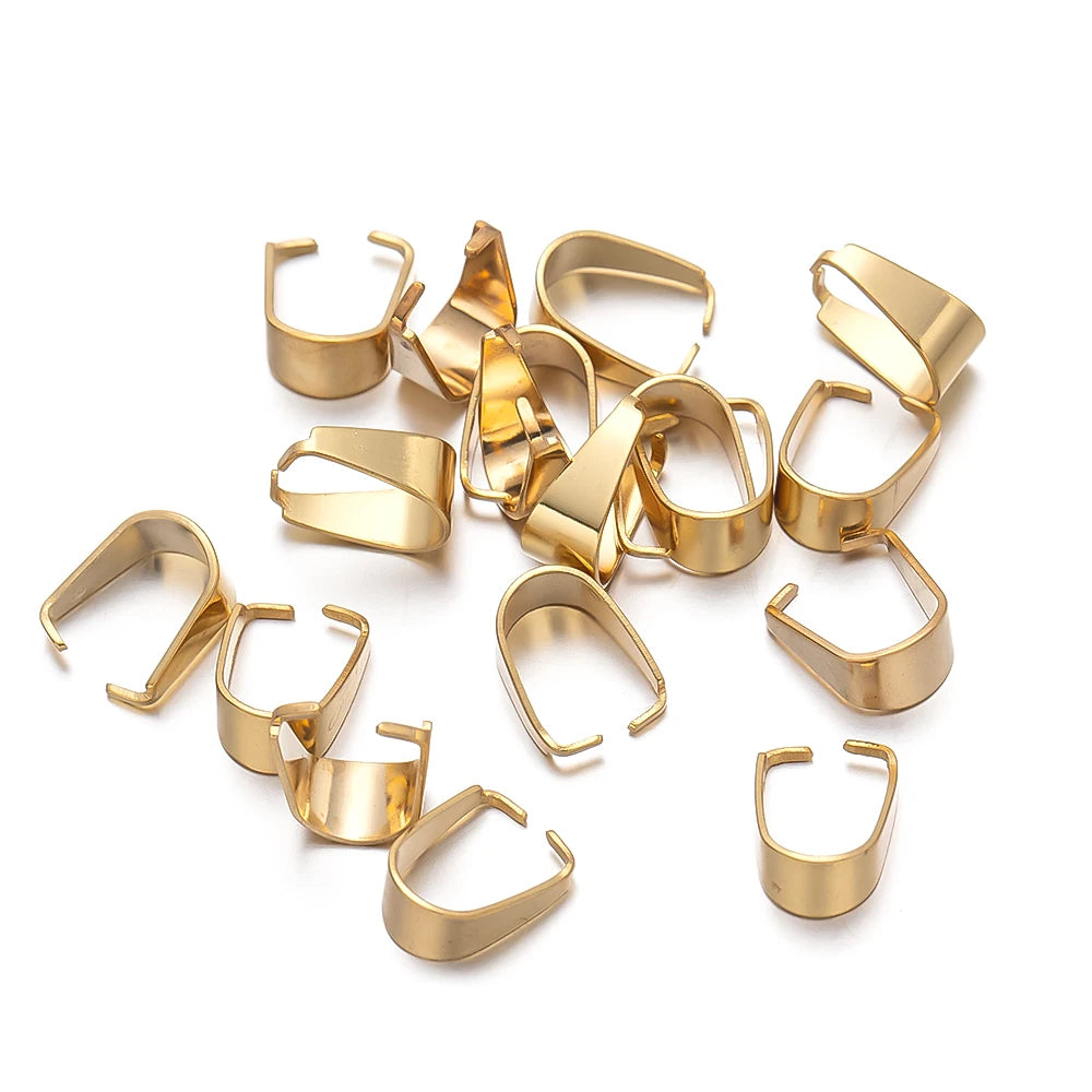 100pcs Stainless Steel Pinch Clip Clasp Bail Necklace Pendant Claw Clasps Buckle Connectors for DIY Charms Craft Jewelry Making Oasis Select GD 100pcs 5x10mm