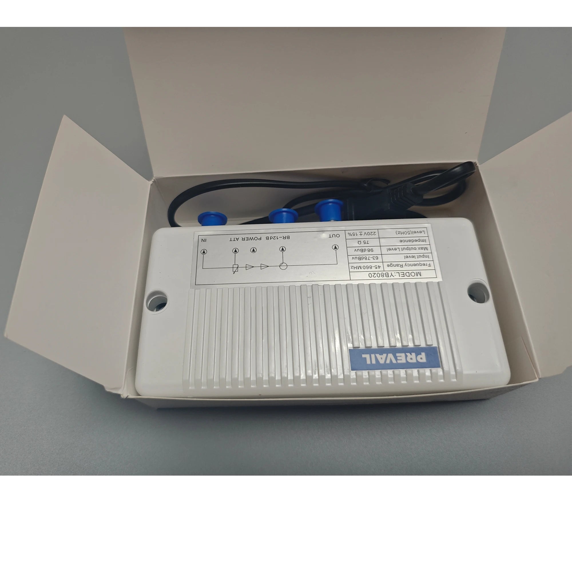 20db cable TV RF signal amplifier indoor type 45-860MHz 1 in 2 out, adjustable output Catv amplifier Oasis Select