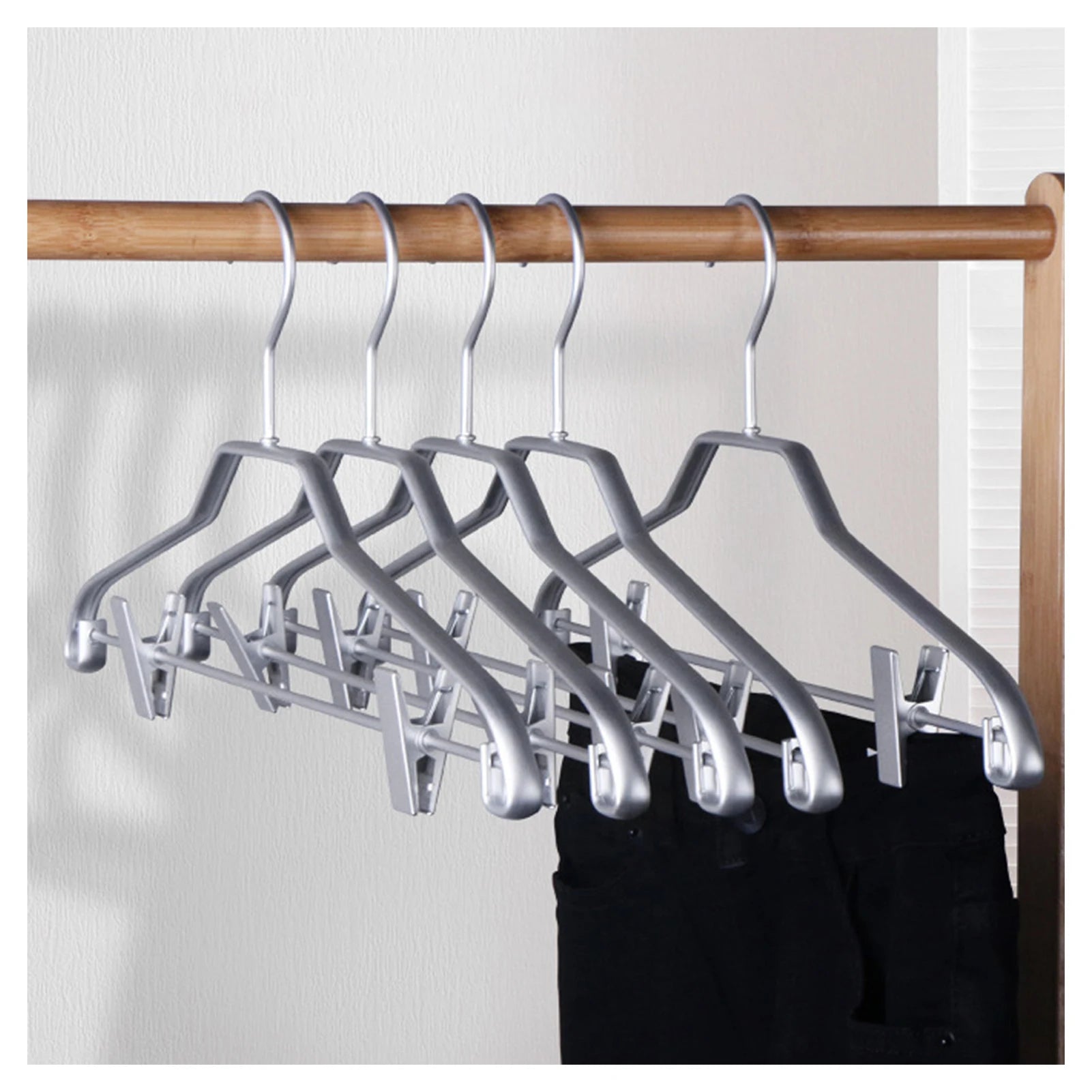 5-Pack Heavy-Duty Aluminum Alloy Coat Hangers | Clothes Rack