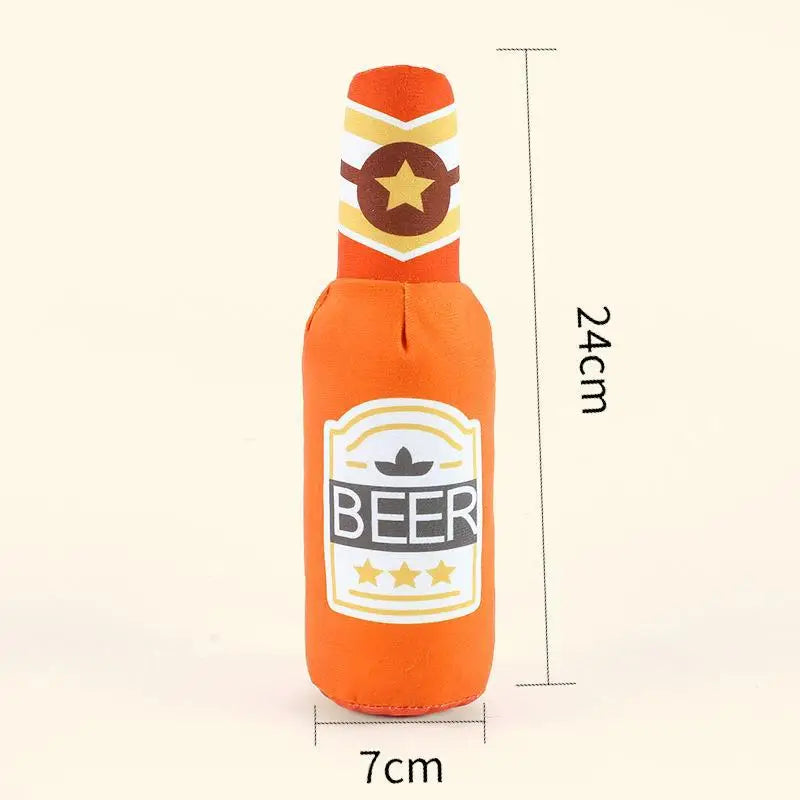 Dog Bite Sound Toy Fun Pizza BB Is Called Interactive Training Bite Resistant Artificial Pet Teething Dog Toys for Small Dogs Oasis Select Orange juice -Sounds